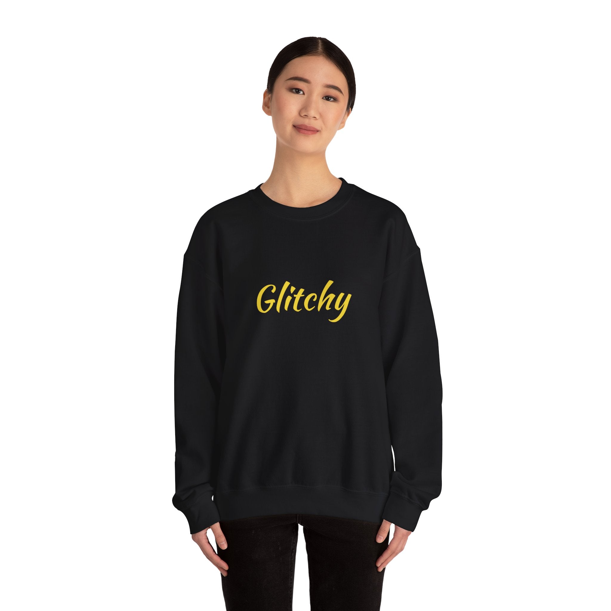 Glitchy Script Crewneck Sweatshirt