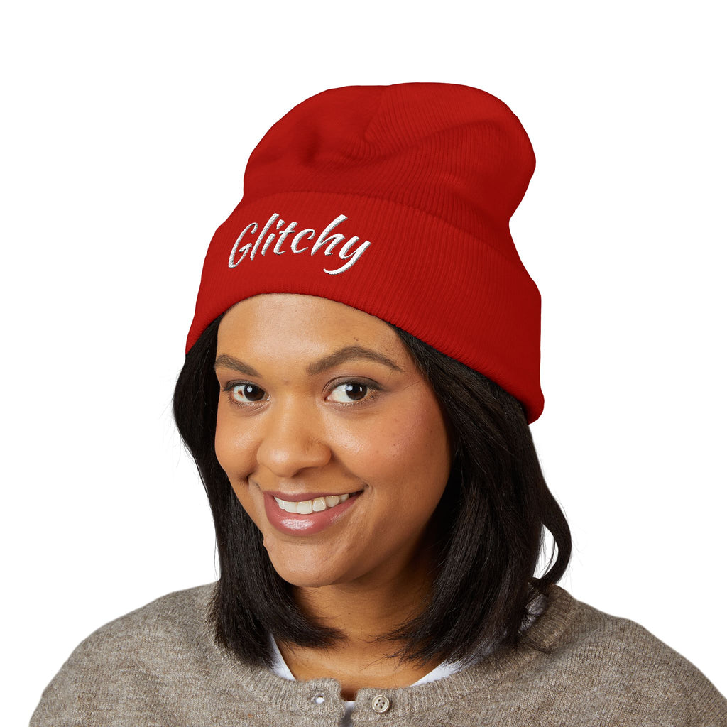 Glitchy Embroidered Beanie
