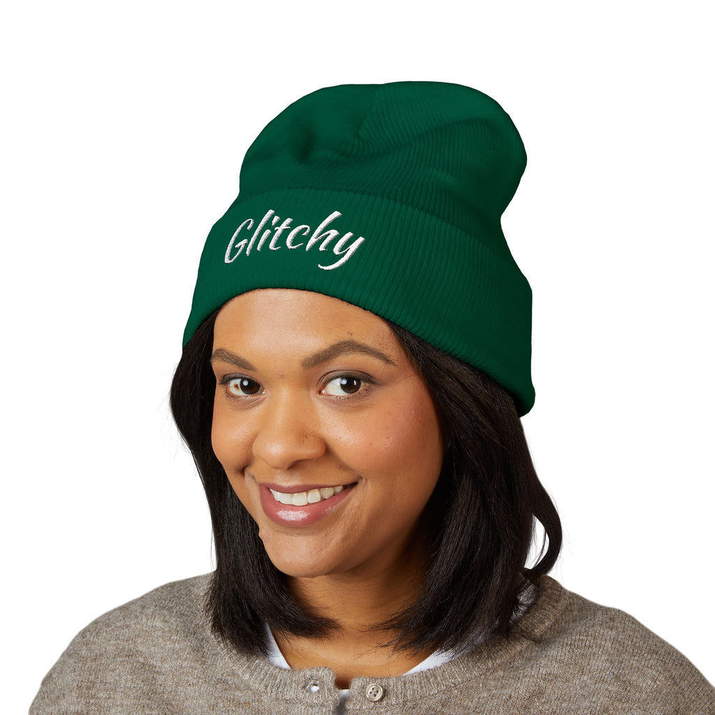 Glitchy Embroidered Beanie