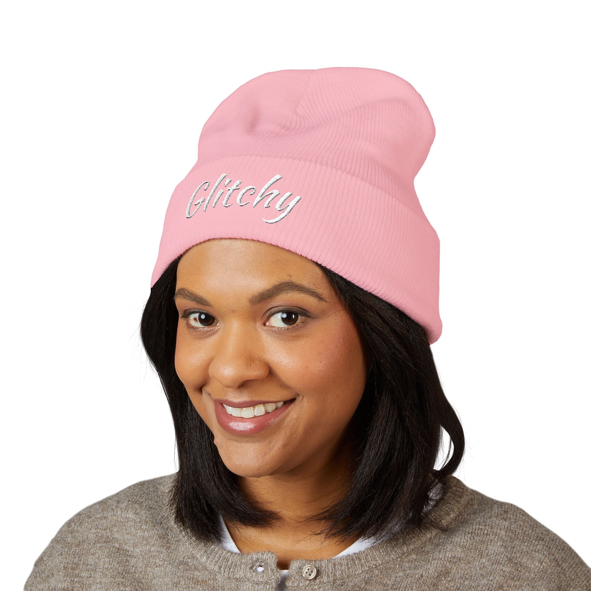 Glitchy Embroidered Beanie