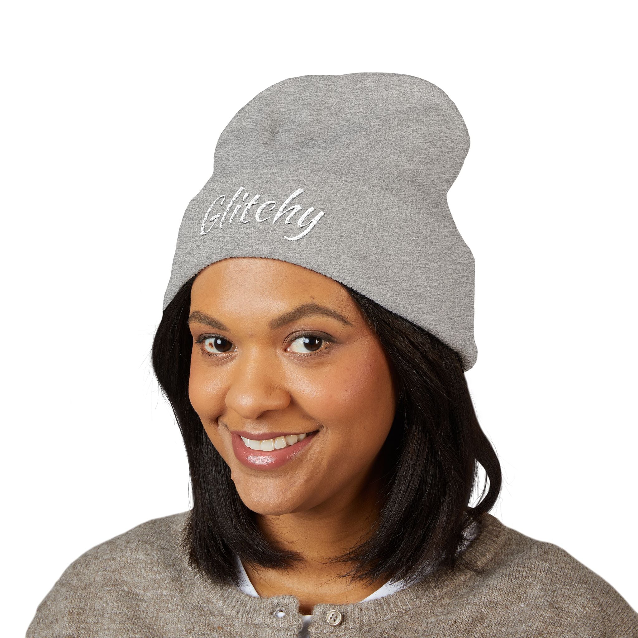 Glitchy Embroidered Beanie