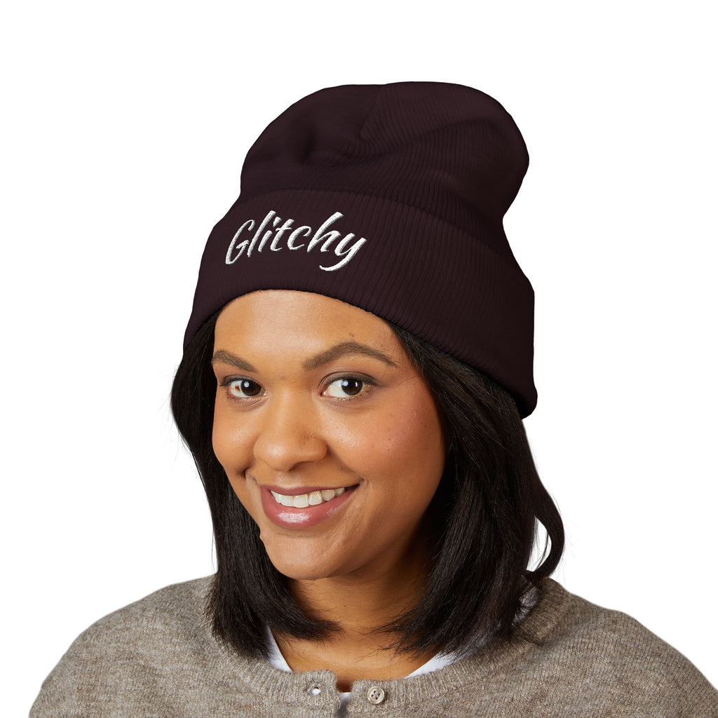 Glitchy Embroidered Beanie