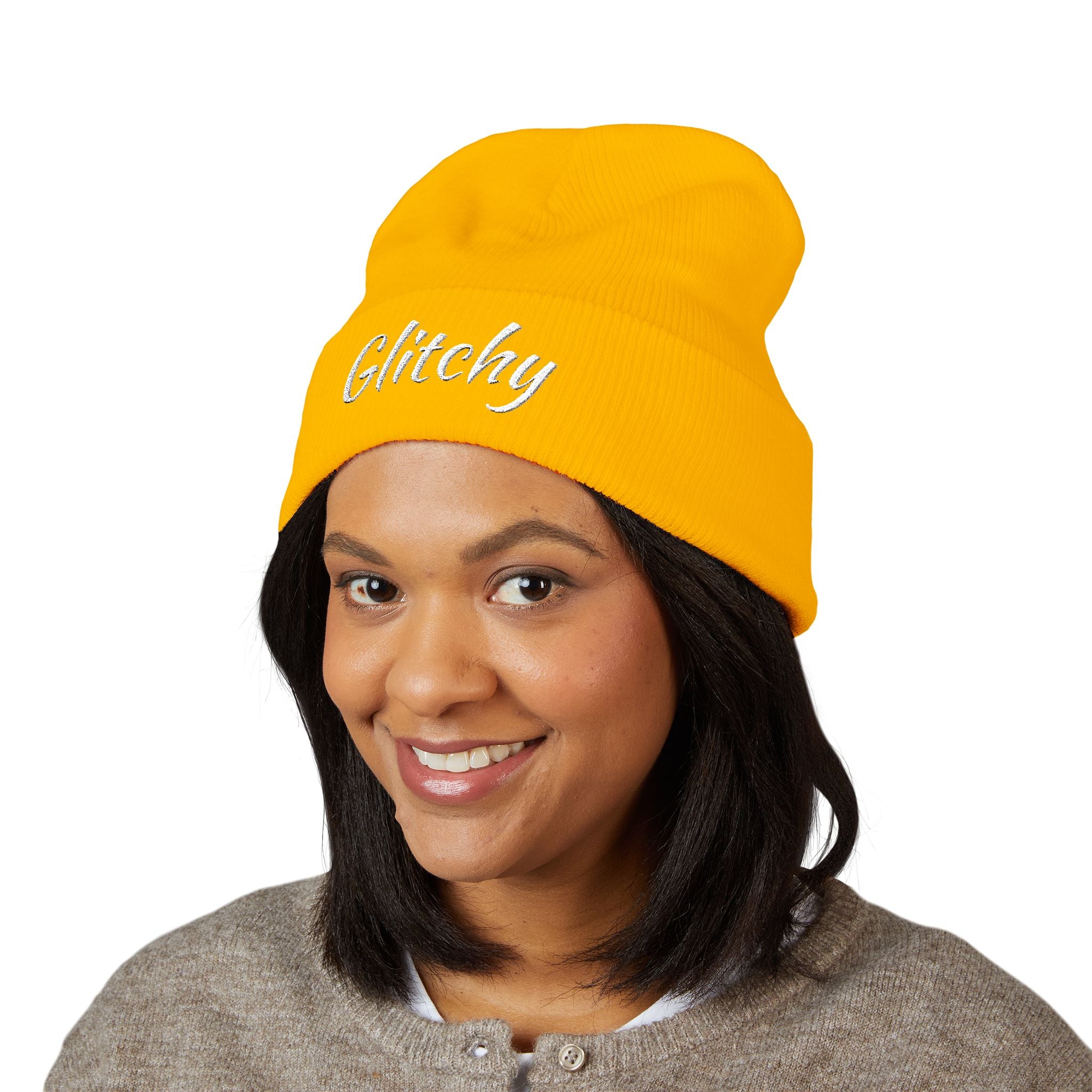 Glitchy Embroidered Beanie