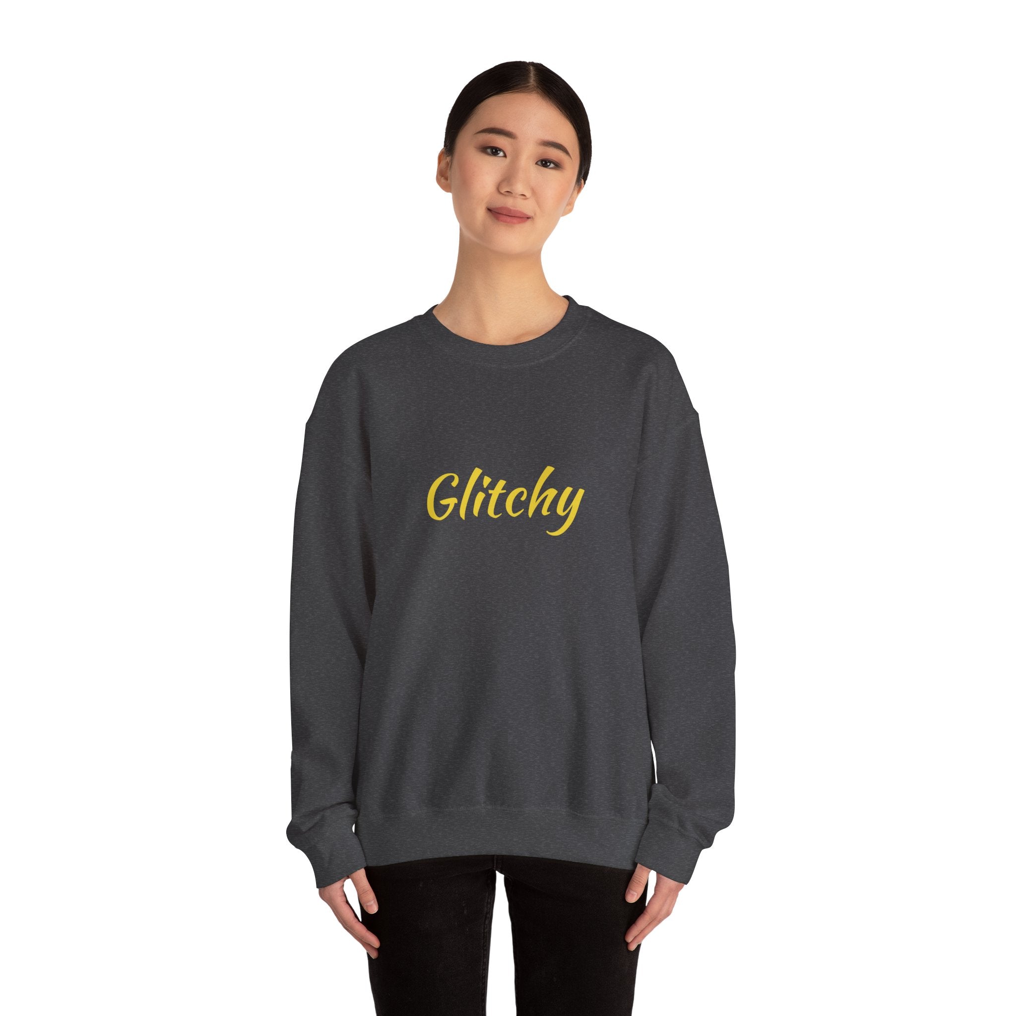 Glitchy Script Crewneck Sweatshirt